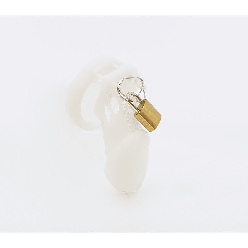 Love In Leather Silicone Male Chastity Cage Short - Male Chastity
