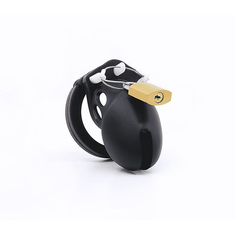 Love In Leather Silicone Male Chastity Cage Long - Male Chastity