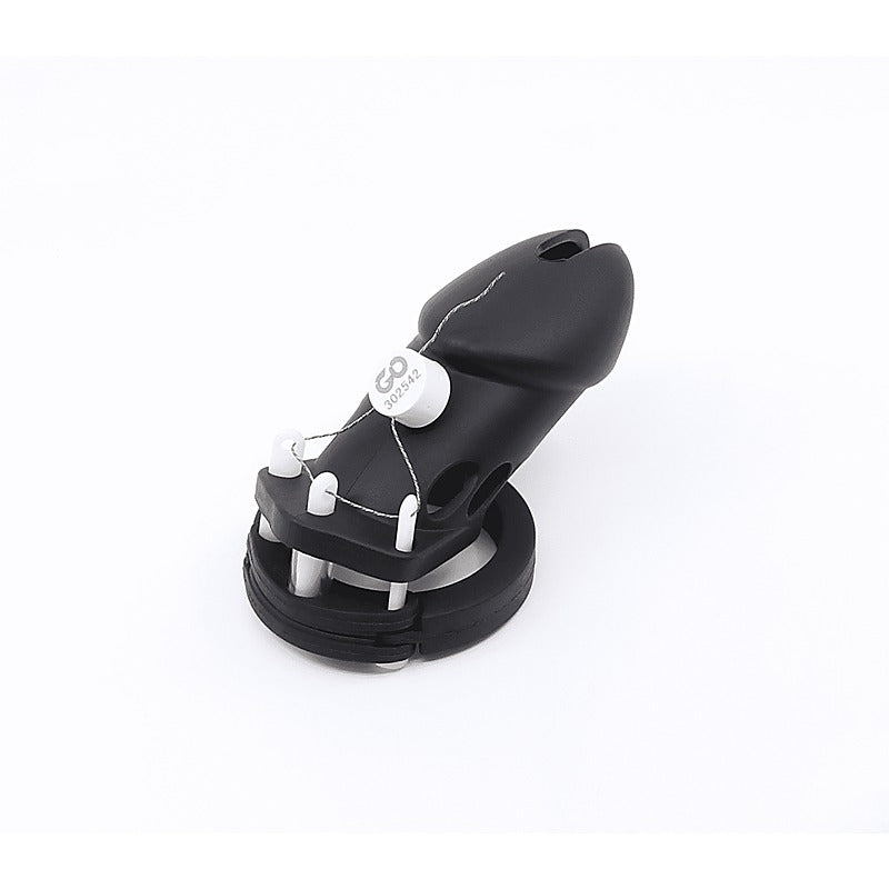 Love In Leather Silicone Male Chastity Cage Long - Male Chastity