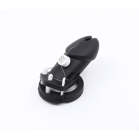 Love In Leather Silicone Male Chastity Cage Long - Male Chastity