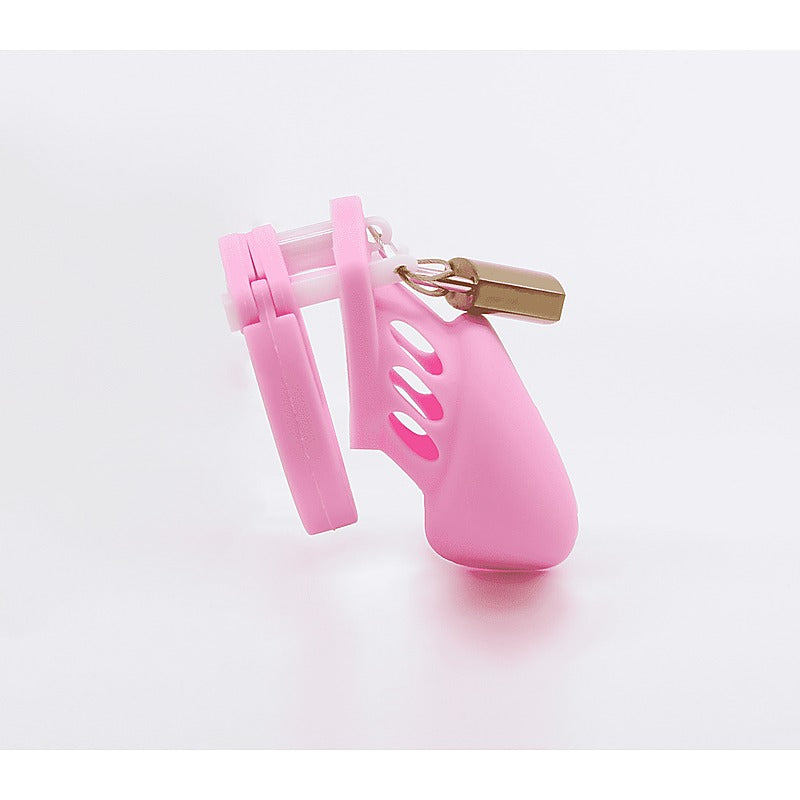 Love In Leather Silicone Male Chastity Cage Long - Male Chastity