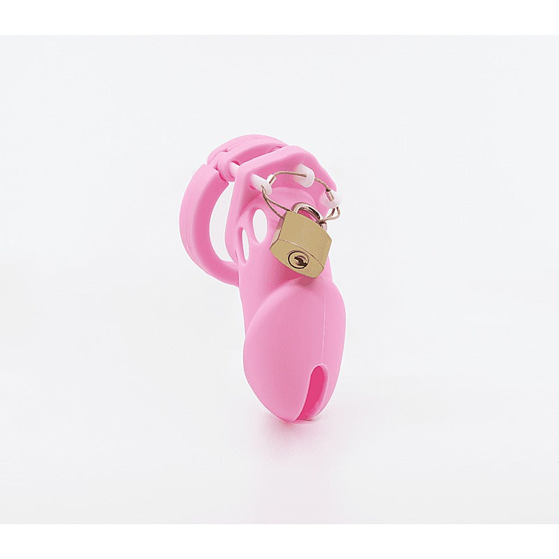 Love In Leather Silicone Male Chastity Cage Long - Male Chastity