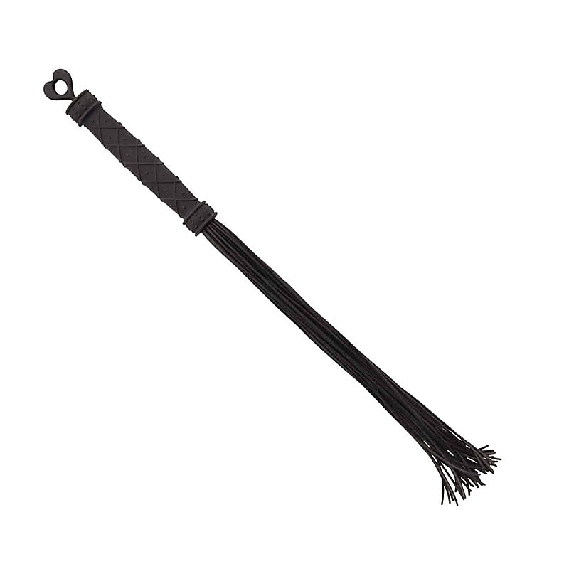 Black Bdsm Play Silicone Flogger By Love In Leather - Whips And Crops
