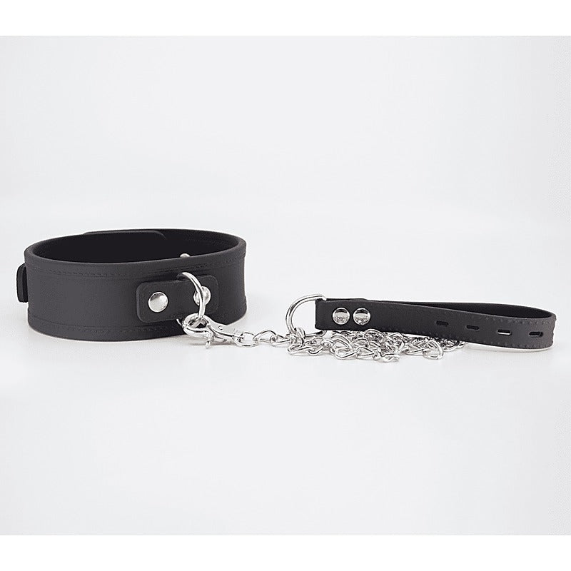 Love In Leather Premium Silicone Collar & Lead Set - Collars and Leads