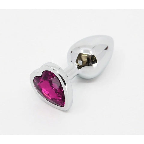 Metal Butt Plug With Heart Gem By Love In Leather - Butt Plugs