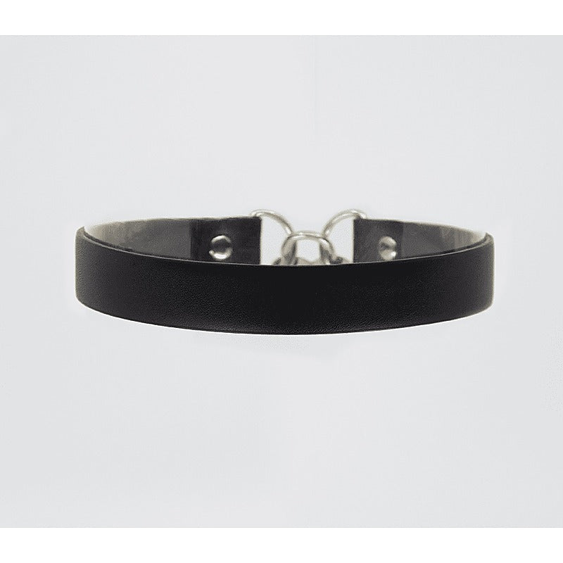 Love In Leather Heart Padlock Faux Leather Choker - Collars and Leads