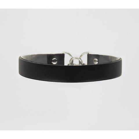 Love In Leather Heart Padlock Faux Leather Choker - Collars and Leads