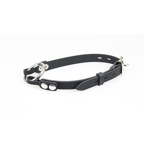 Love In Leather Silicone Gag With Metal O-Ring - Bondage Gags and Bits