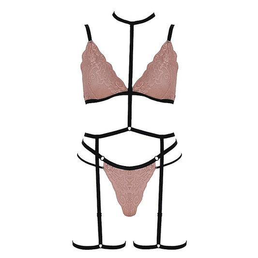 Muse Triangle Bralette With Double Waist Strap Pink