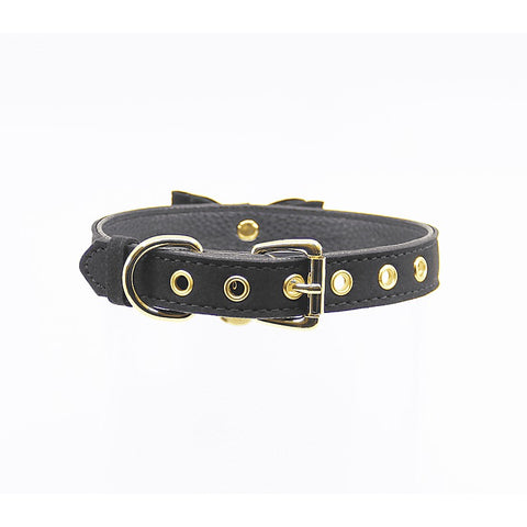 Berlin Baby Faux Suede Leather Bow Cat Bell Collar - Collars and Leads