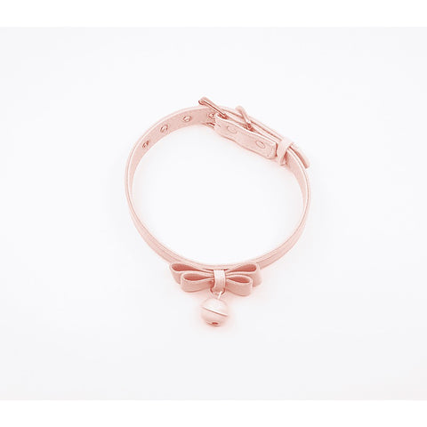 Berlin Baby Faux Suede Leather Bow Cat Bell Collar - Collars and Leads