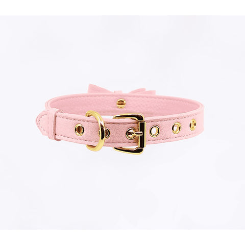 Berlin Baby Faux Suede Leather Bow Cat Bell Collar - Collars and Leads