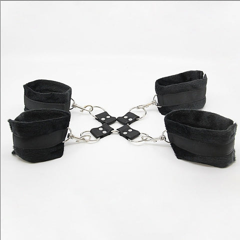 Pu Hog Tie Cross Shackle Piece By Berlin Baby - Cuffs And Restraints
