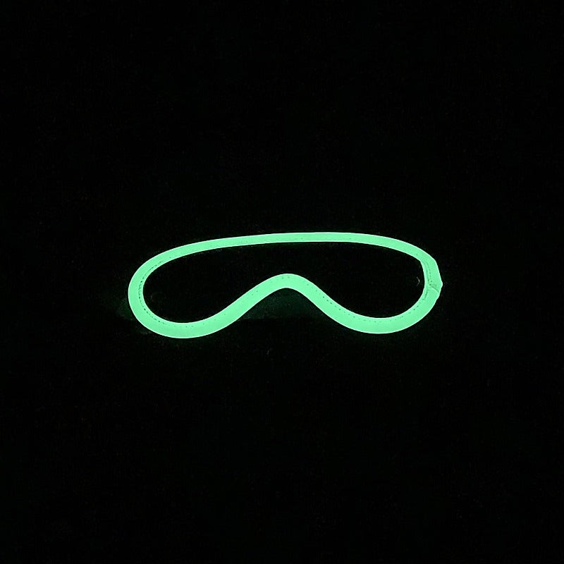 Love In Leather Black & Glow in The Dark Blindfold - Masks And Blindfolds
