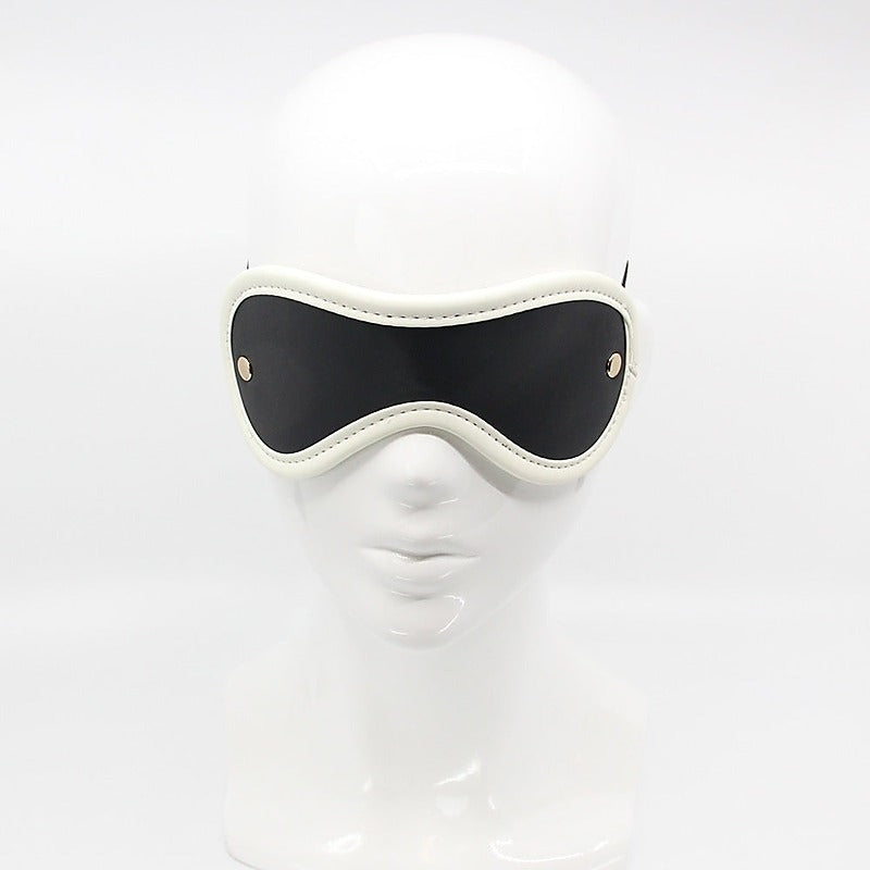 Love In Leather Black & Glow in The Dark Blindfold - Masks And Blindfolds