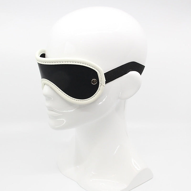 Love In Leather Black & Glow in The Dark Blindfold - Masks And Blindfolds