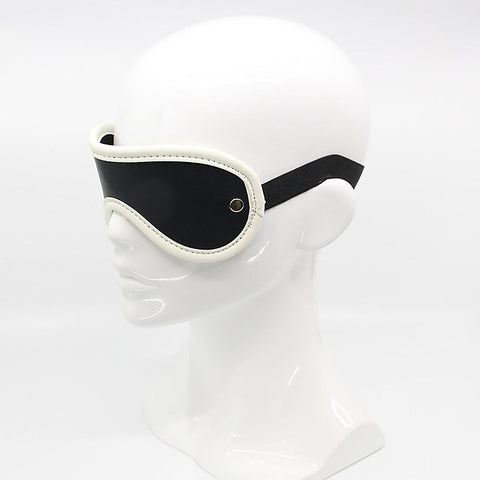 Love In Leather Black & Glow in The Dark Blindfold - Masks And Blindfolds