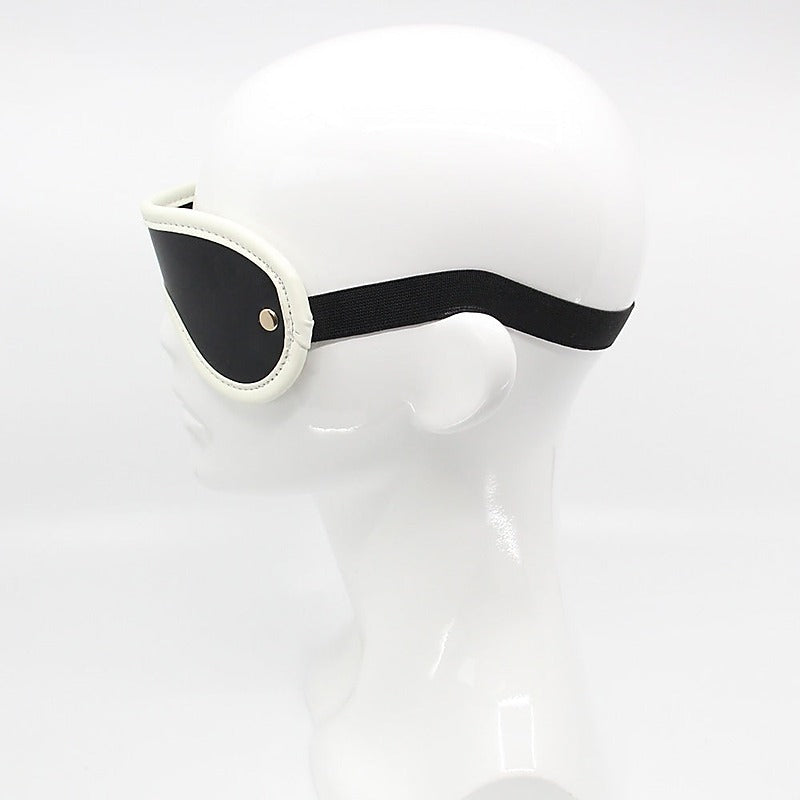 Love In Leather Black & Glow in The Dark Blindfold - Masks And Blindfolds