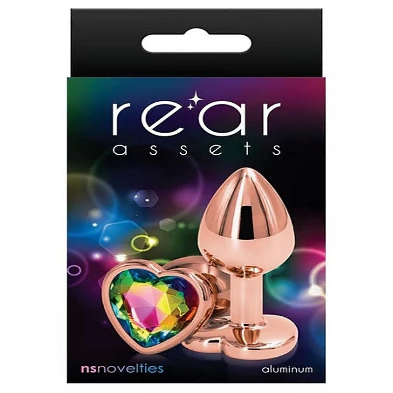 Rear Assets Rose Gold Heart Small Anal Plug By Ns Novelties - Butt Plugs