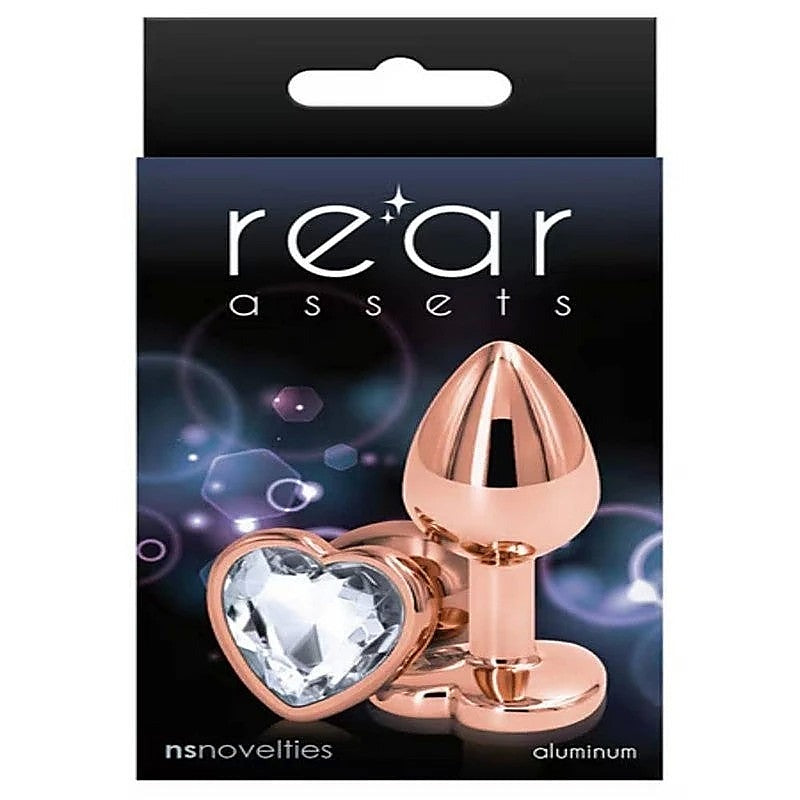Rear Assets Rose Gold Heart Small Anal Plug By Ns Novelties - Butt Plugs