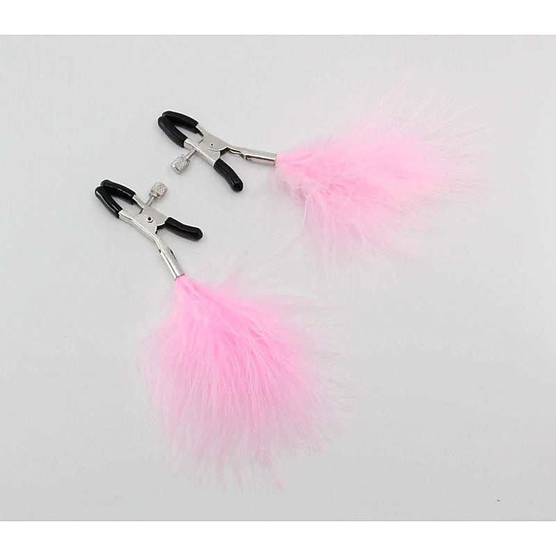 Feather Nipple Clamps By Love In Leather - Nipple and Clit Clamps