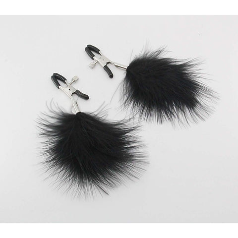 Feather Nipple Clamps By Love In Leather - Nipple and Clit Clamps