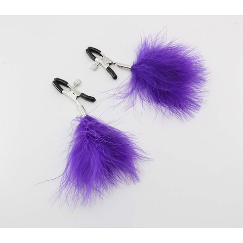 Feather Nipple Clamps By Love In Leather - Nipple and Clit Clamps