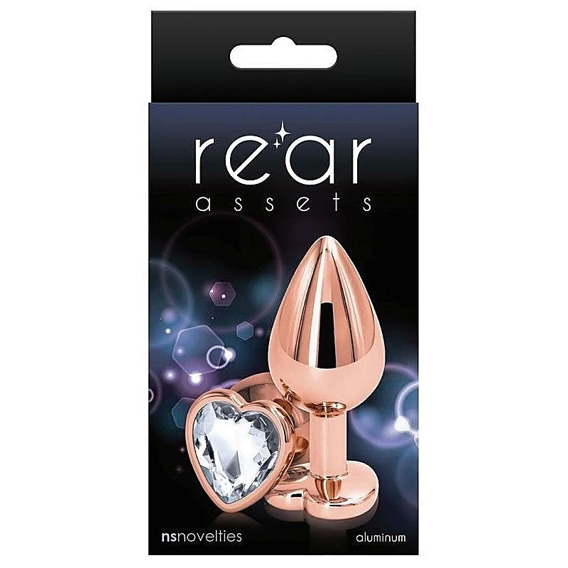 Rear Assets Rose Gold Heart Butt Plug Medium By Ns Novelties - Butt Plugs