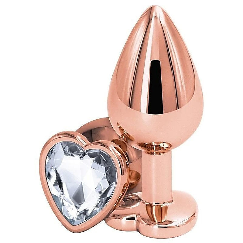 Rear Assets Rose Gold Heart Butt Plug Medium By Ns Novelties - Butt Plugs
