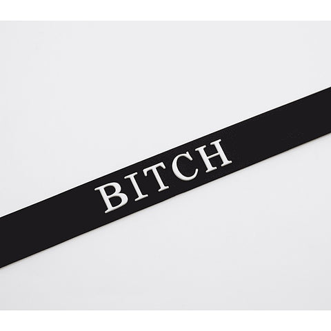Love In Leather Fetish Play Silicone BITCH Collar - Collars and Leads