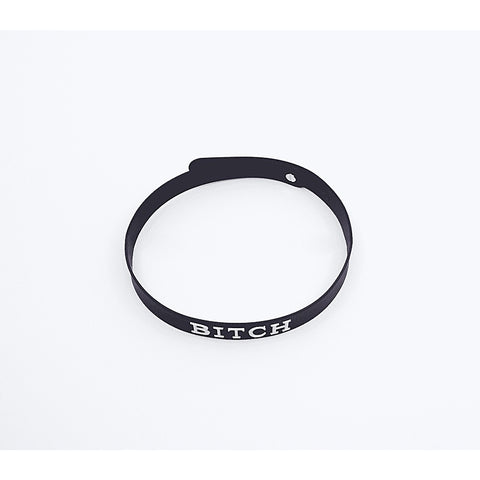 Love In Leather Fetish Play Silicone BITCH Collar - Collars and Leads