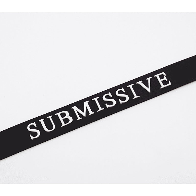 Love In Leather Silicone SUBMISSIVE BDSM Collar - Collars and Leads