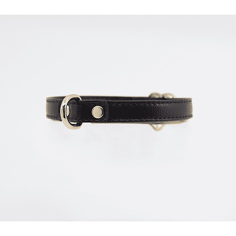 Love In Leather Heart Buckle Bondage Leather Collar - Collars and Leads