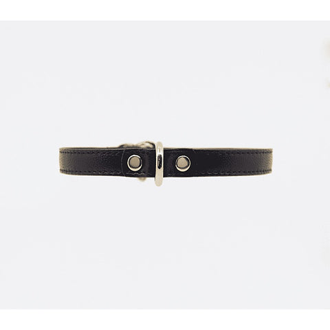 Love In Leather Heart Buckle Bondage Leather Collar - Collars and Leads