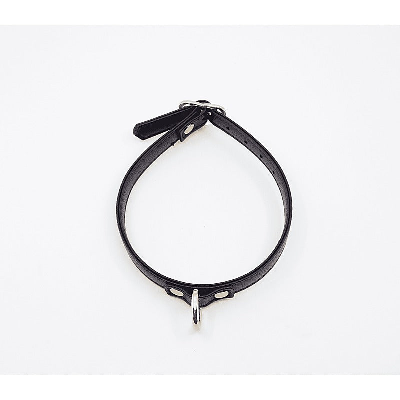 Love In Leather Heart Buckle Bondage Leather Collar - Collars and Leads