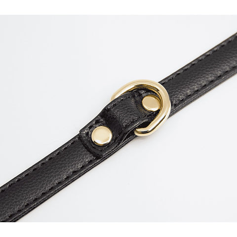Love In Leather Heart Buckle Bondage Leather Collar - Collars and Leads
