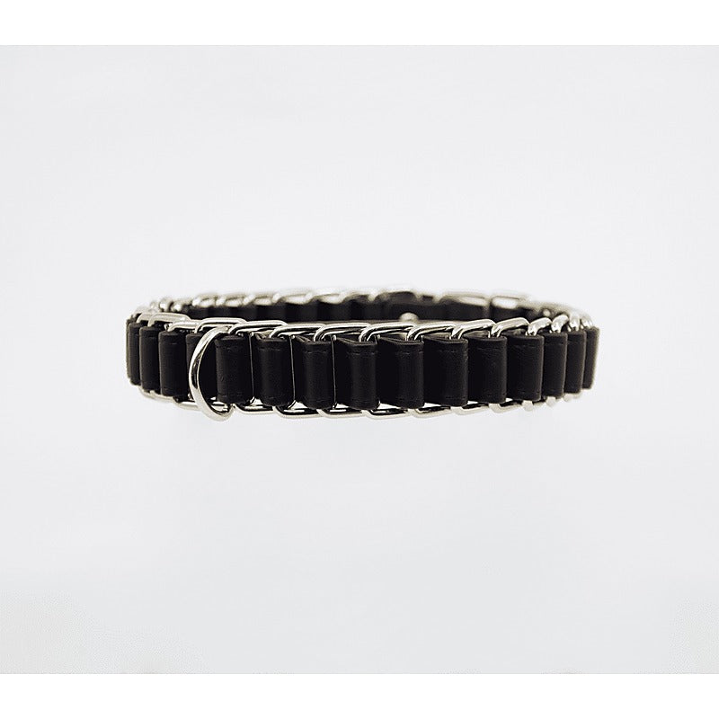 Love In Leather Chain Link Bondage Collar and Lead - Collars and Leads
