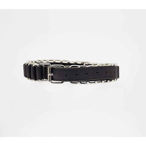 Love In Leather Chain Link Bondage Collar and Lead - Collars and Leads