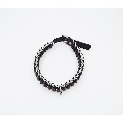 Love In Leather Chain Link Bondage Collar and Lead - Collars and Leads
