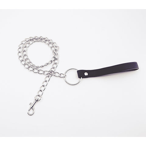 Love In Leather Chain Link Bondage Collar and Lead - Collars and Leads