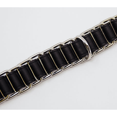 Love In Leather Chain Link Bondage Collar and Lead - Collars and Leads