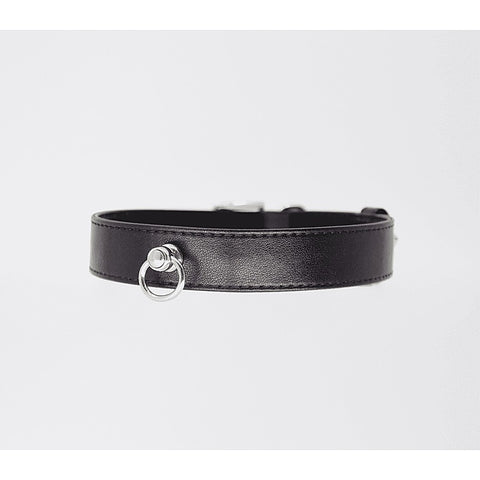 Love In Leather Tipped Bondage Collar & Lead Set - Collars and Leads