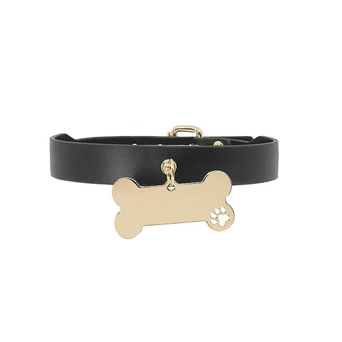 Love In Leather Engravable Bone Bondage Collar - Collars and Leads
