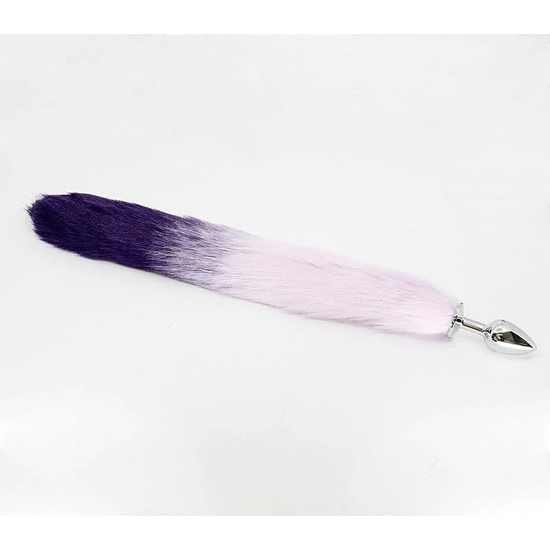 Fox Tail Anal Plug Purple/Lilac By Love In Leather - Butt Plugs