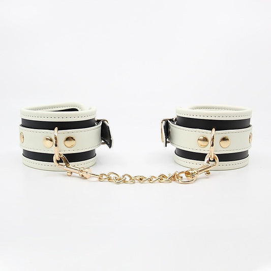 Love In Leather Glow In Dark Bondage Wrist Cuffs - Cuffs And Restraints
