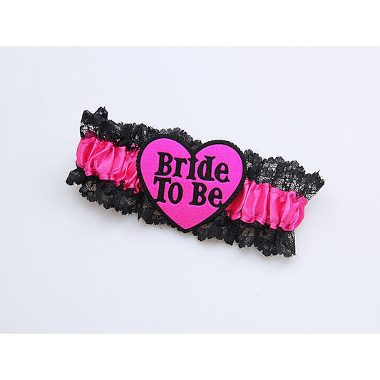 Bride To Be Sexy Leg Garter By Love In Leather - Fishnet and Thigh Highs