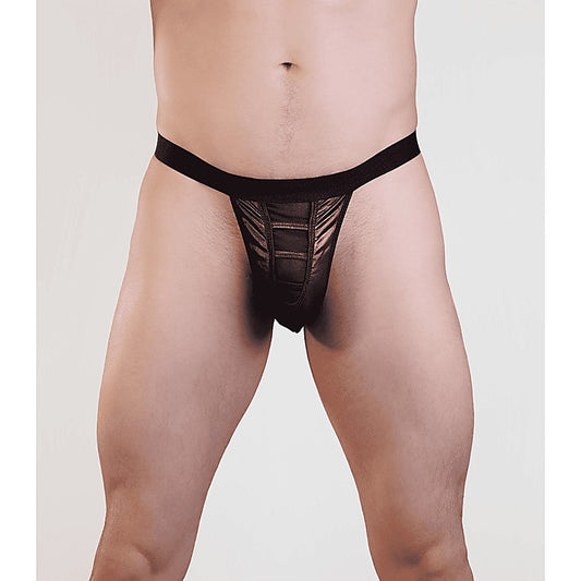 Love In Leather Mens Peek-A-Boo Wet Look G-String
