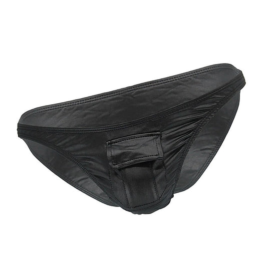Love In Leather Mens Wet Look Front Pocket Underwear