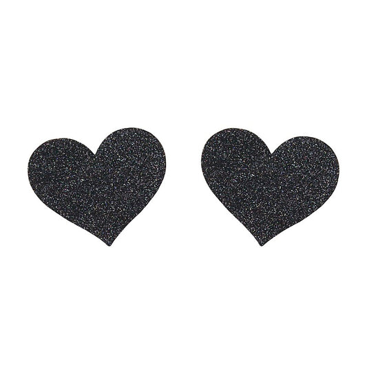 Glitter Heart Womens Nipple Covers By Love In Leather - Breast and Nipple Toys