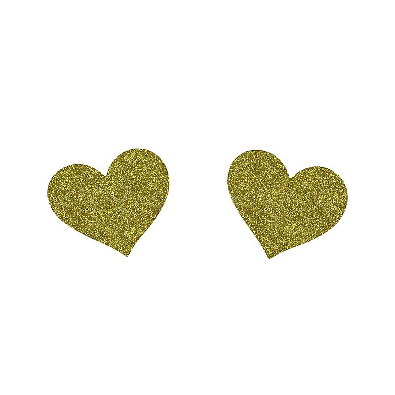 Glitter Heart Womens Nipple Covers By Love In Leather - Breast and Nipple Toys